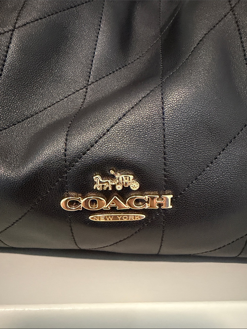 Coach Black Large Faye Shoulder Bag with Quilting - Picture 9 of 9